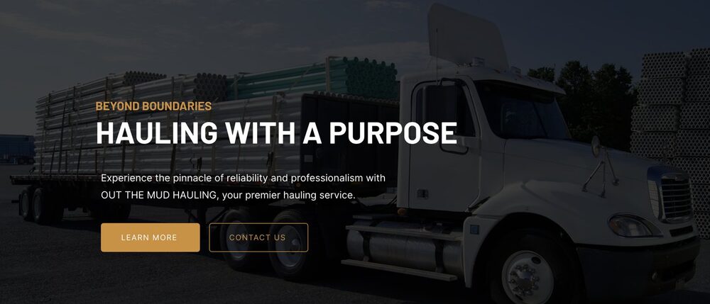 Out The Mud Hauling homepage hero